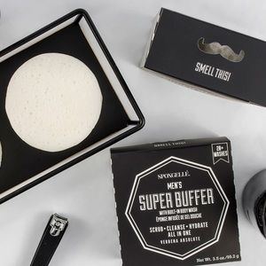 NIB Spongellé men’s Super Buffer verbena all in one body bar